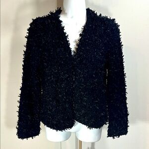 MEDIUM Ann Taylor - Black Textured open cardigan - some sparkle NEW NWT